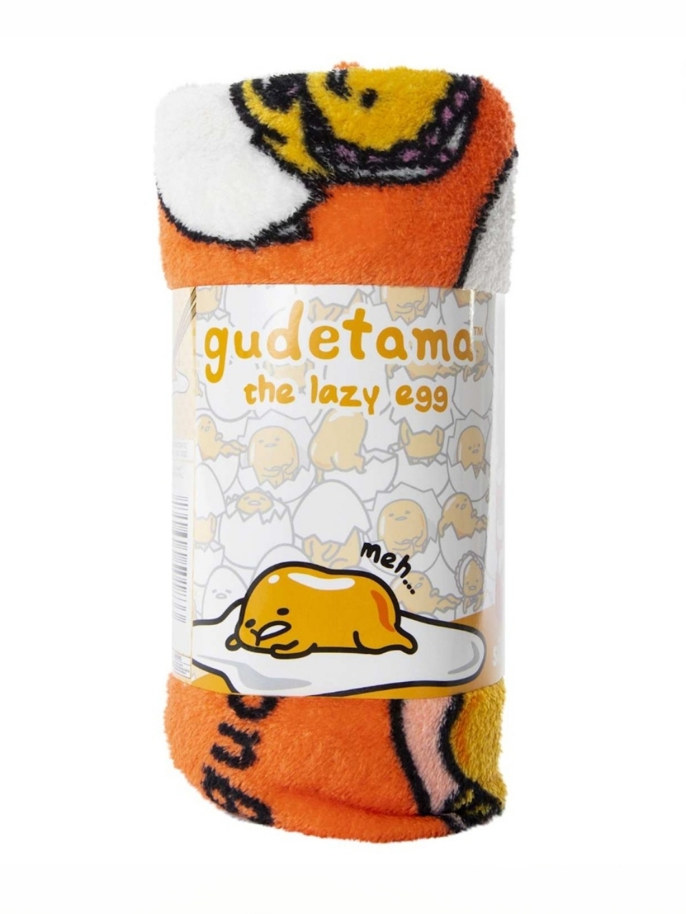 Sanrio Gudetama What The Shell Throw Blanket Orange Yellow